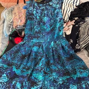 Blue fit and flare dress